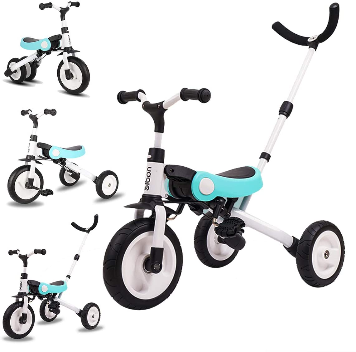 バランスバイク 3in1三輪車折りたたみ「三年保証」 組立簡単 手押し棒付き 2~6歳