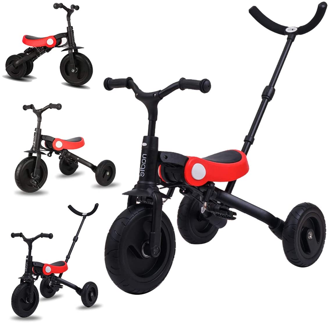 バランスバイク 3in1三輪車折りたたみ「三年保証」 組立簡単 手押し棒付き 2~6歳