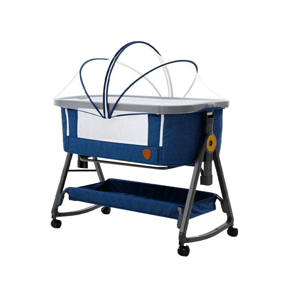 HZDMJ ベビーベッド 折りたたみ 添い寝 新生児用(0〜24ヶ月) 高さ6段階・消音昇降付き