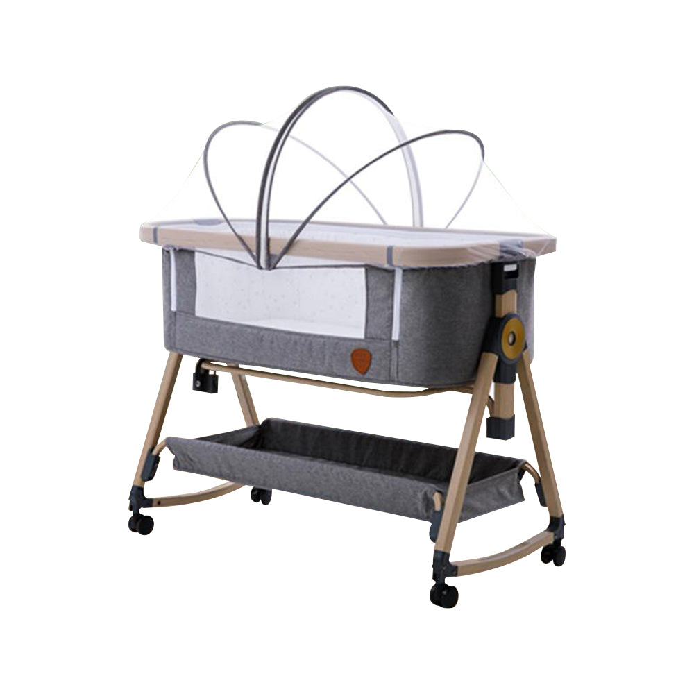 HZDMJ ベビーベッド 折りたたみ 添い寝 新生児用(0〜24ヶ月) 高さ6段階・消音昇降付き