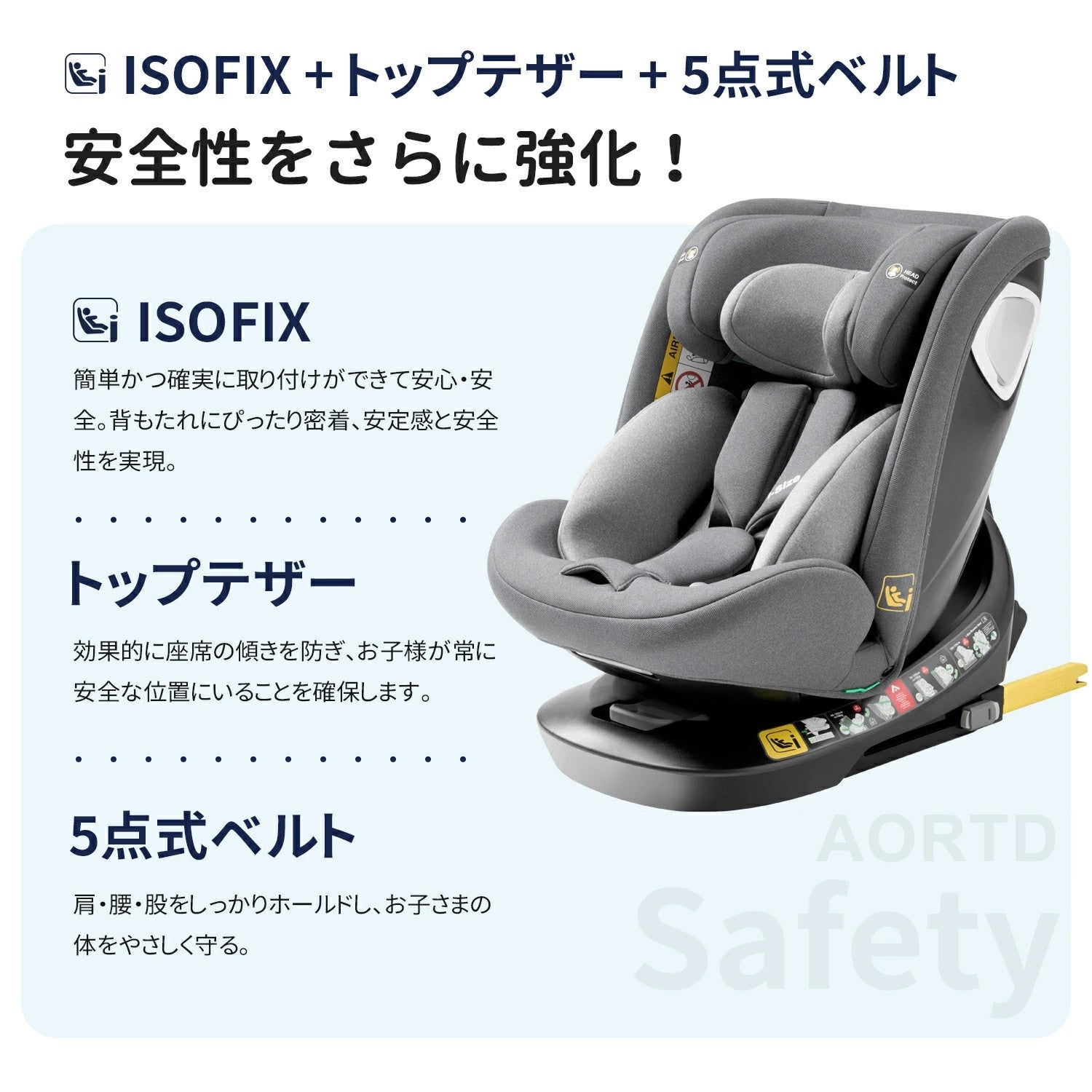 HZDMJ チャイルドシート ISOFIX固定 R129適合 i-size 新生児から12歳