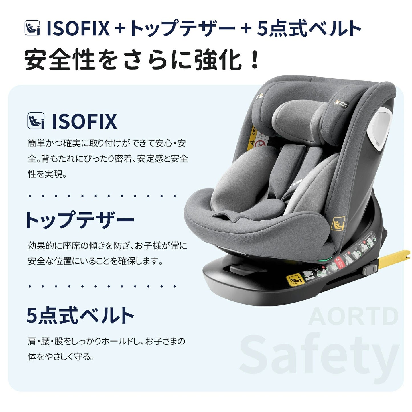 HZDMJ チャイルドシート ISOFIX固定 R129適合 i-size 新生児から12歳まで 360°回転式 ジュニアシート リクライニング  洗えるカバー