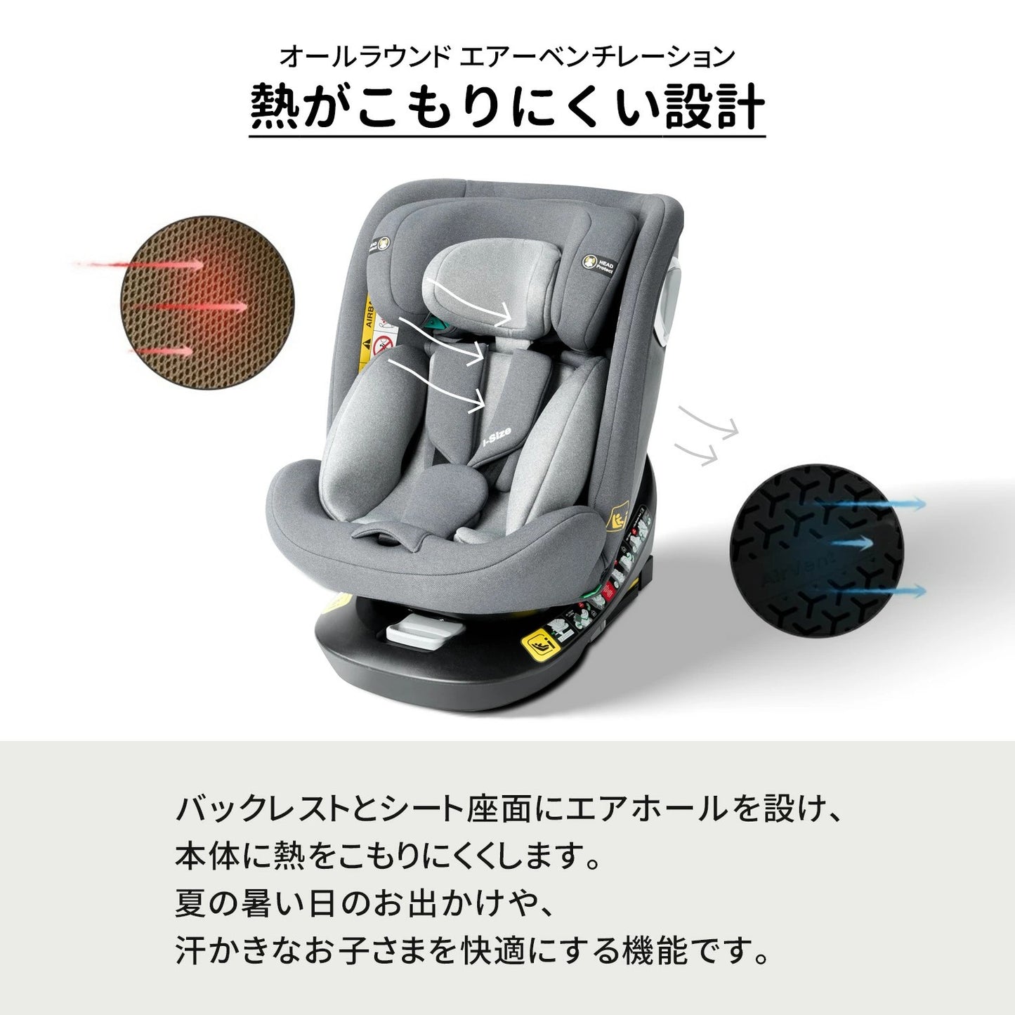 HZDMJ チャイルドシート ISOFIX固定 R129適合 i-size 新生児から12歳まで 360°回転式 ジュニアシート リクライニング  洗えるカバー