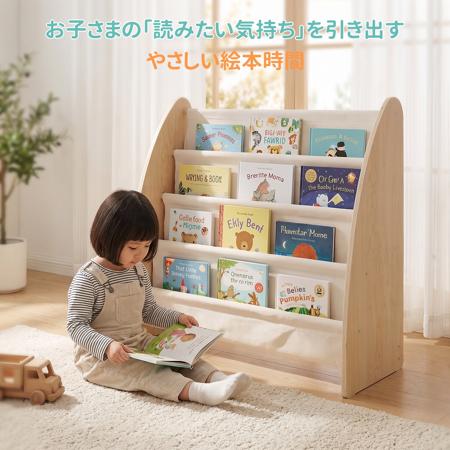 HZDMJ絵本ラック 子供用 収納 スリム 進学祝い 入学祝 幼稚園 保育園