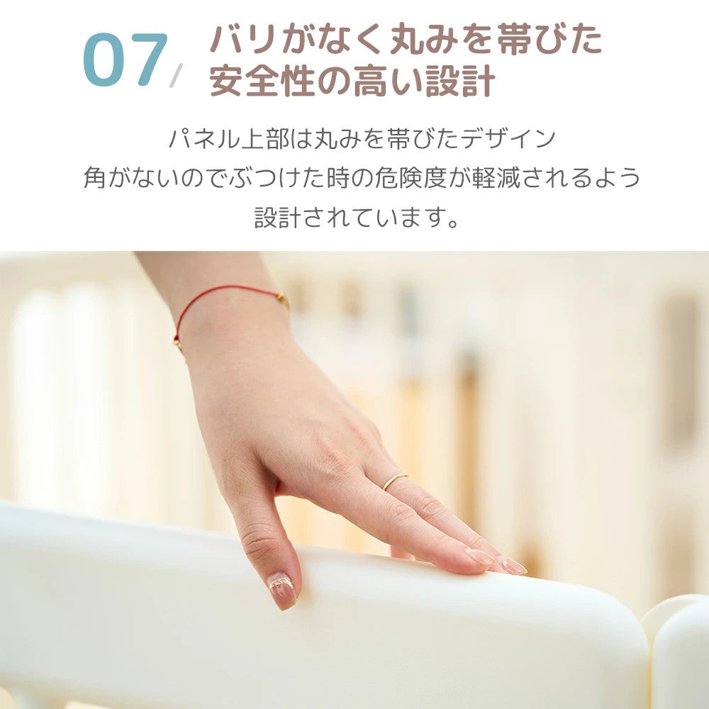 ベビーサークル プレイヤード ベッド 置くだけ ベビーフェンス 扉付き プレイサークル ドアロック 赤ちゃん 子供