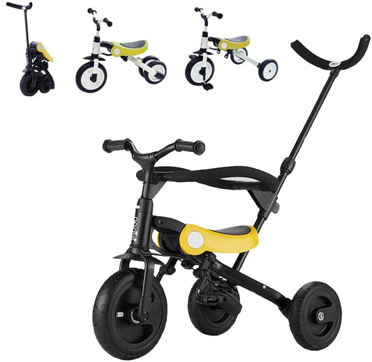 バランスバイク 3in1三輪車折りたたみ「三年保証」 組立簡単 手押し棒付き  2～6歳