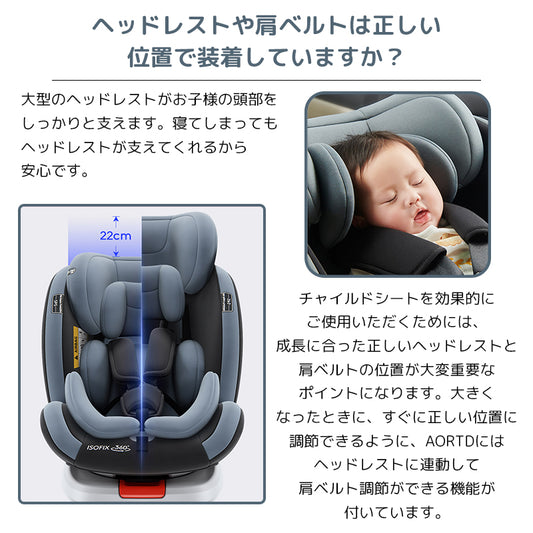 チャイルドシート新生児～12歳まで長く使える 360度回転 ISOFIX対応 足踏みとサポートレッグ付き 5年保証