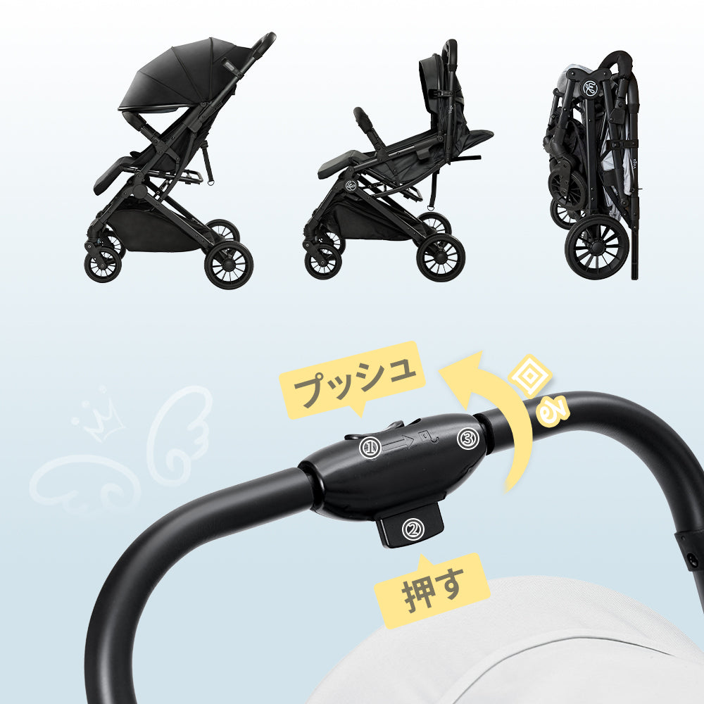 HZDMJ ベビーカー 折りたたみ SG基準 2年間保証 ベビー用品 新生児～3
