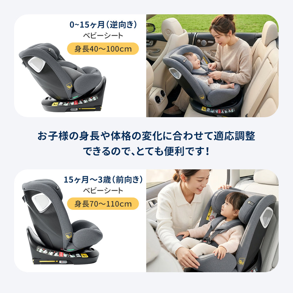 HZDMJ チャイルドシート ISOFIX固定 R129適合 i-size 新生児から12歳