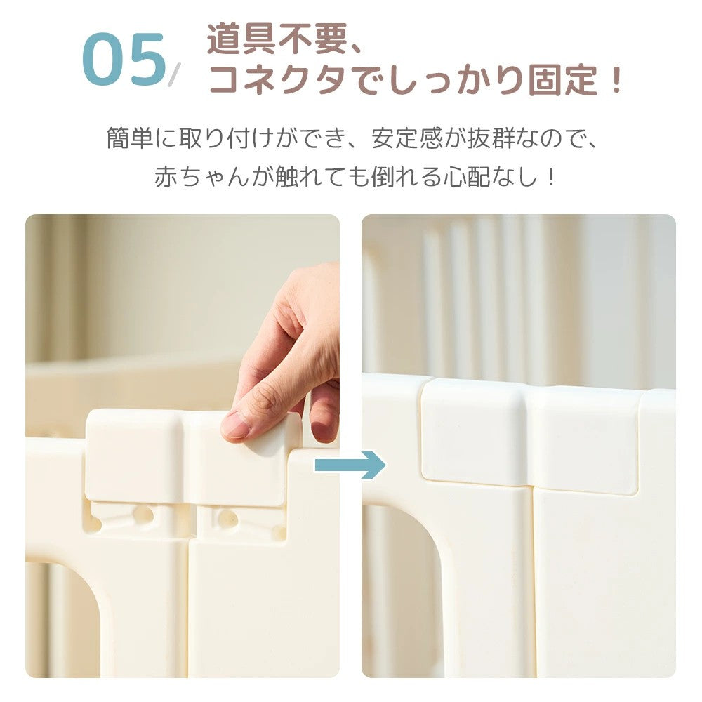 ベビーサークル プレイヤード ベッド 置くだけ ベビーフェンス 扉付き プレイサークル ドアロック 赤ちゃん 子供